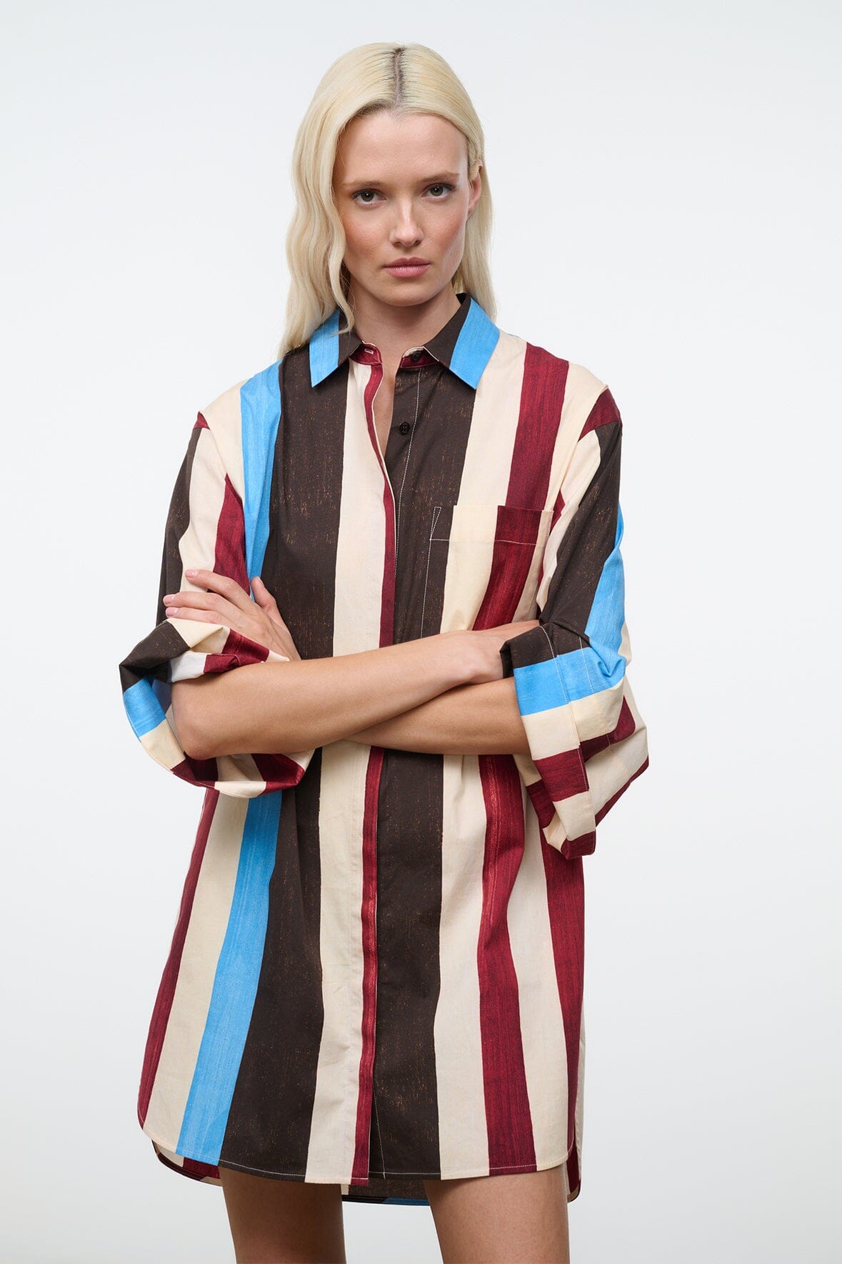 Nico Dress Caffe Stripe | STAUD Best Price