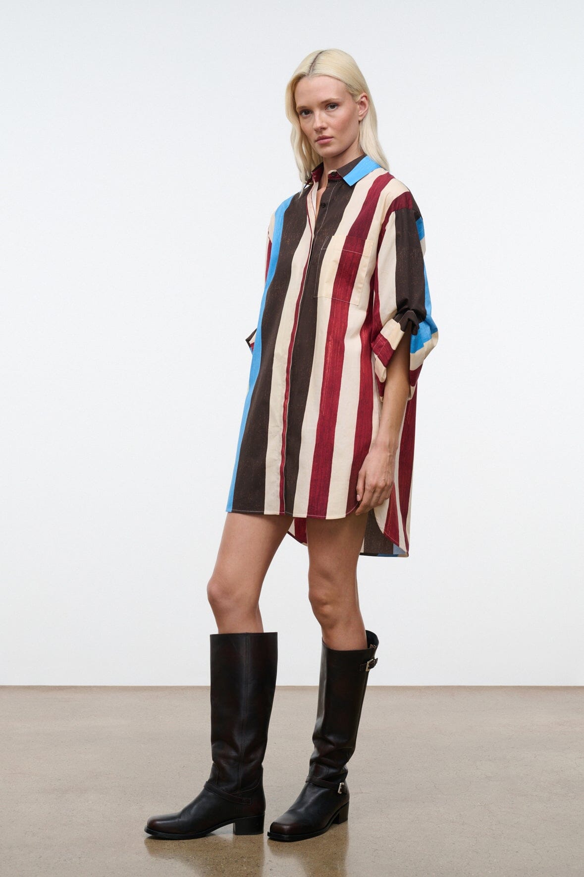 Nico Dress Caffe Stripe | STAUD Best Price
