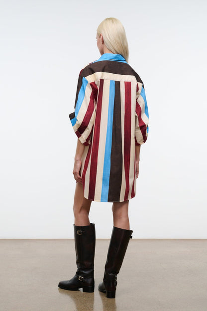 Nico Dress Caffe Stripe | STAUD Best Price