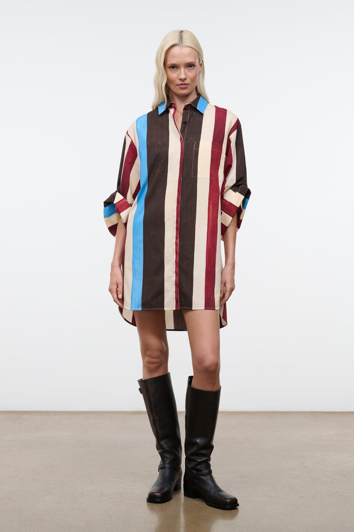 Nico Dress Caffe Stripe | STAUD Best Price