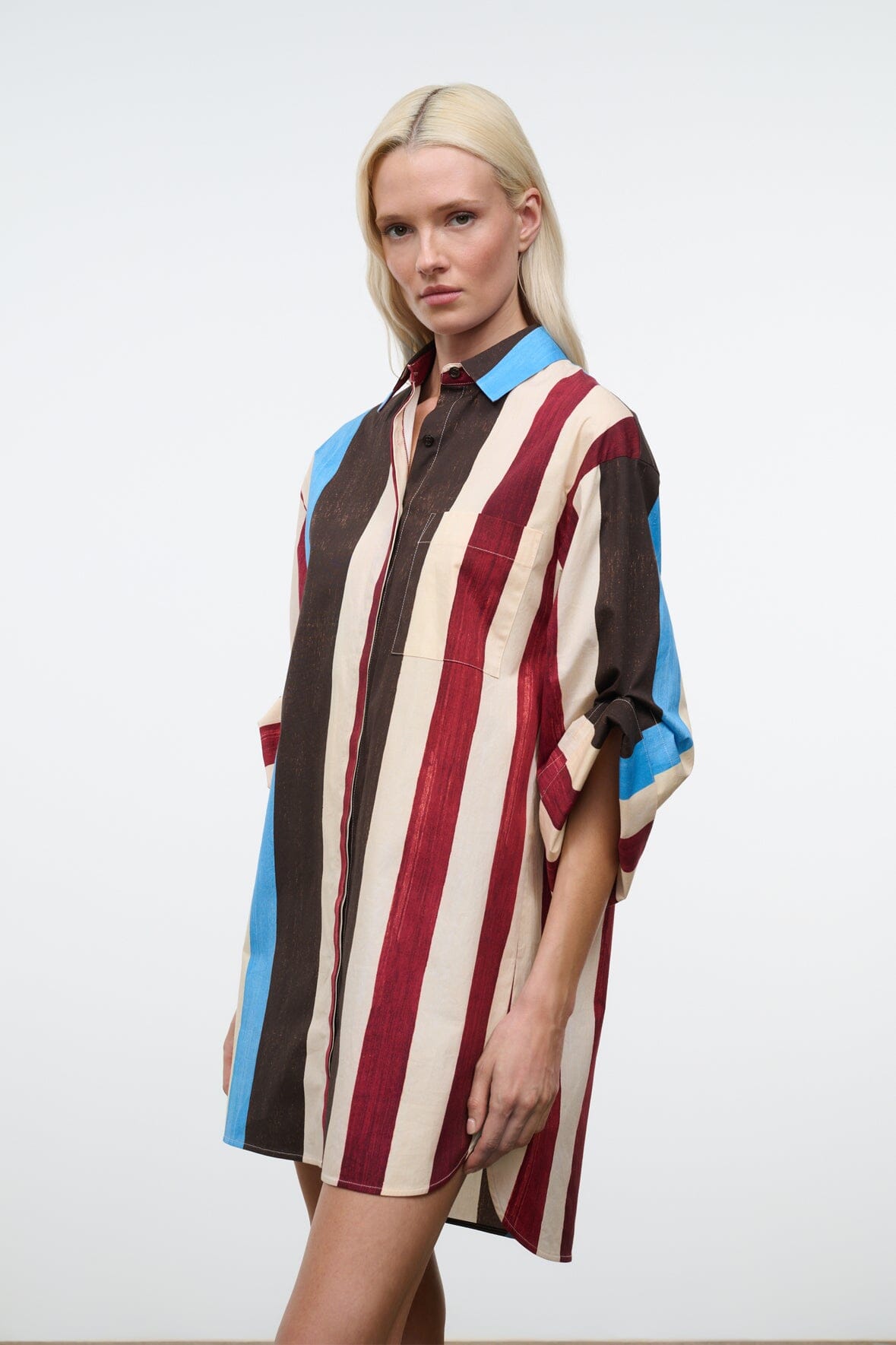 Nico Dress Caffe Stripe | STAUD Best Price