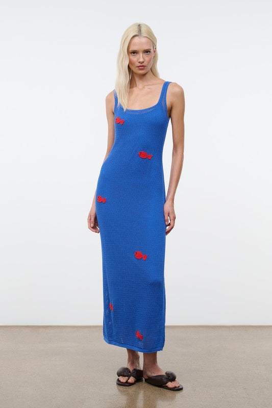 Pietro Dress Da Adolfo Blue | STAUD Sale