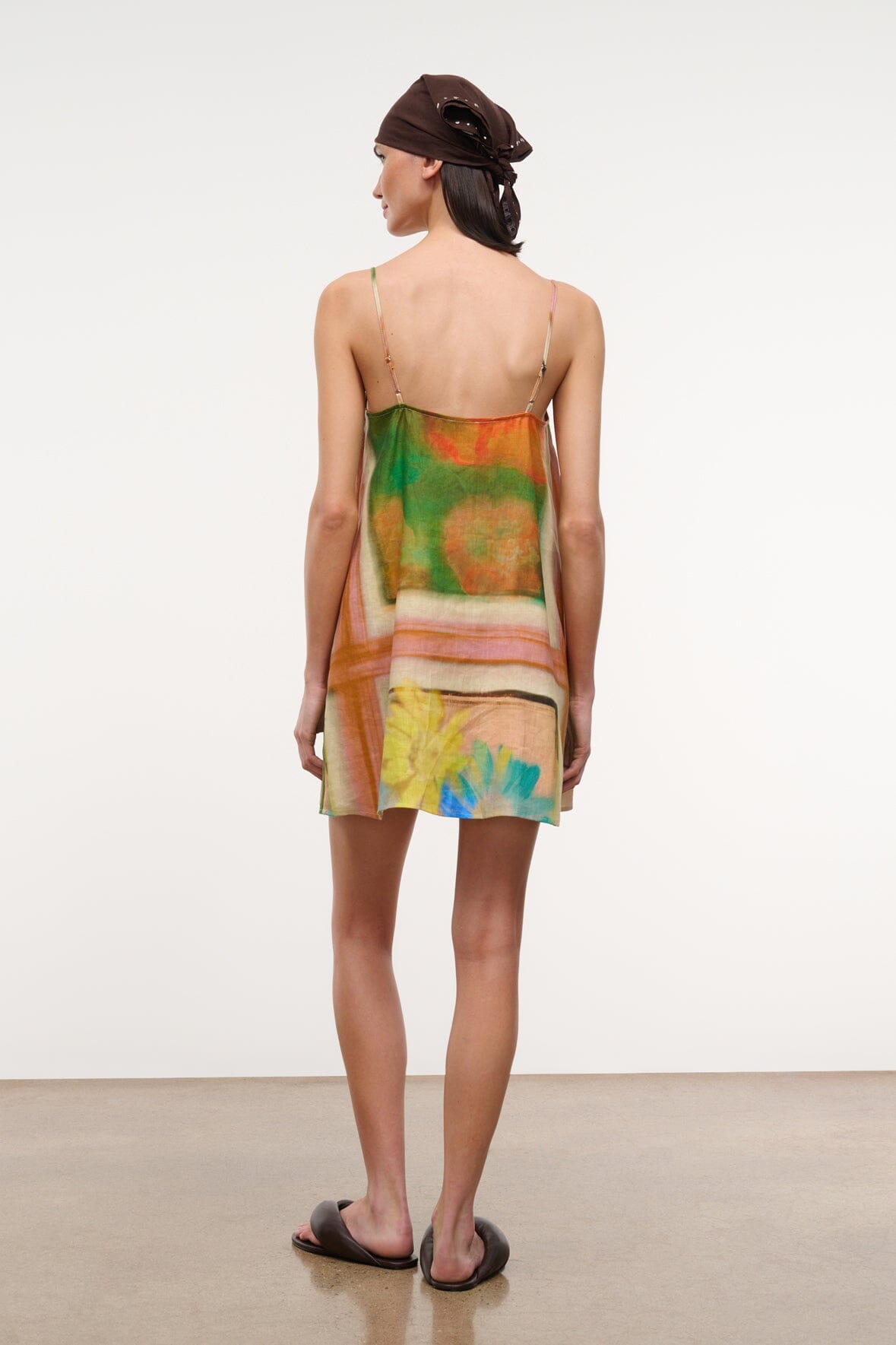 Laura Linen Mini Dress Superbloom Scarf | STAUD Trending