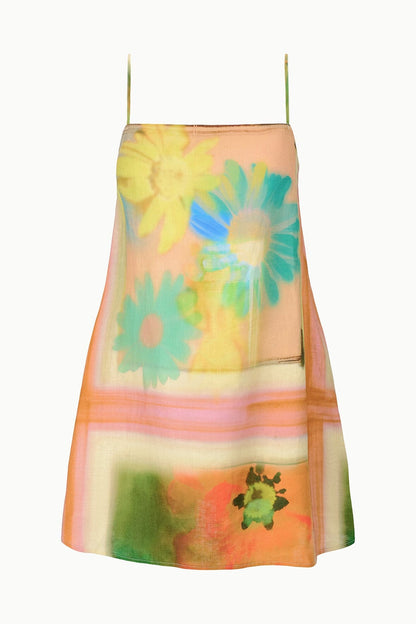 Laura Linen Mini Dress Superbloom Scarf | STAUD Trending