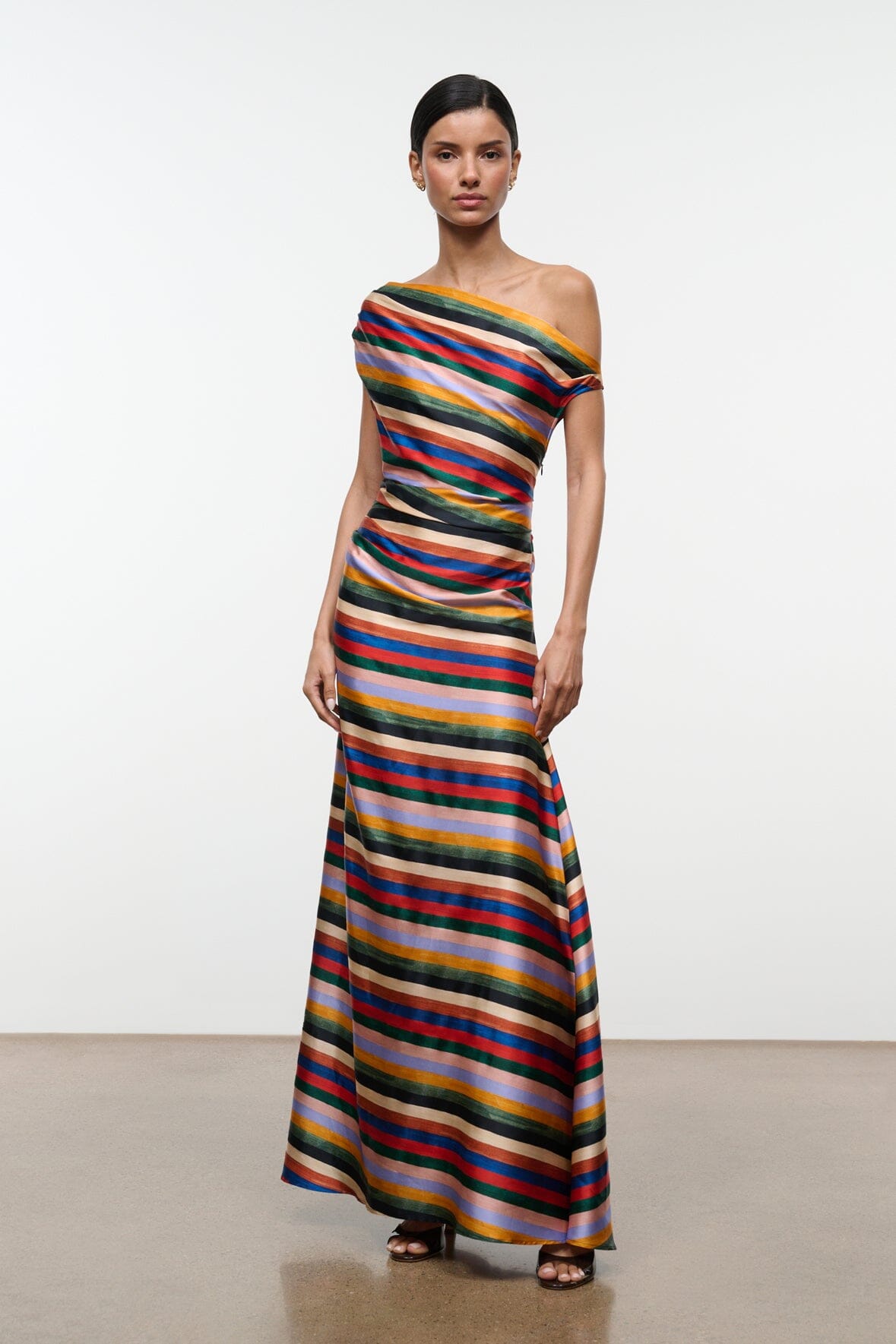 Phare Silk Maxi Dress Artist Stripe | STAUD Deals