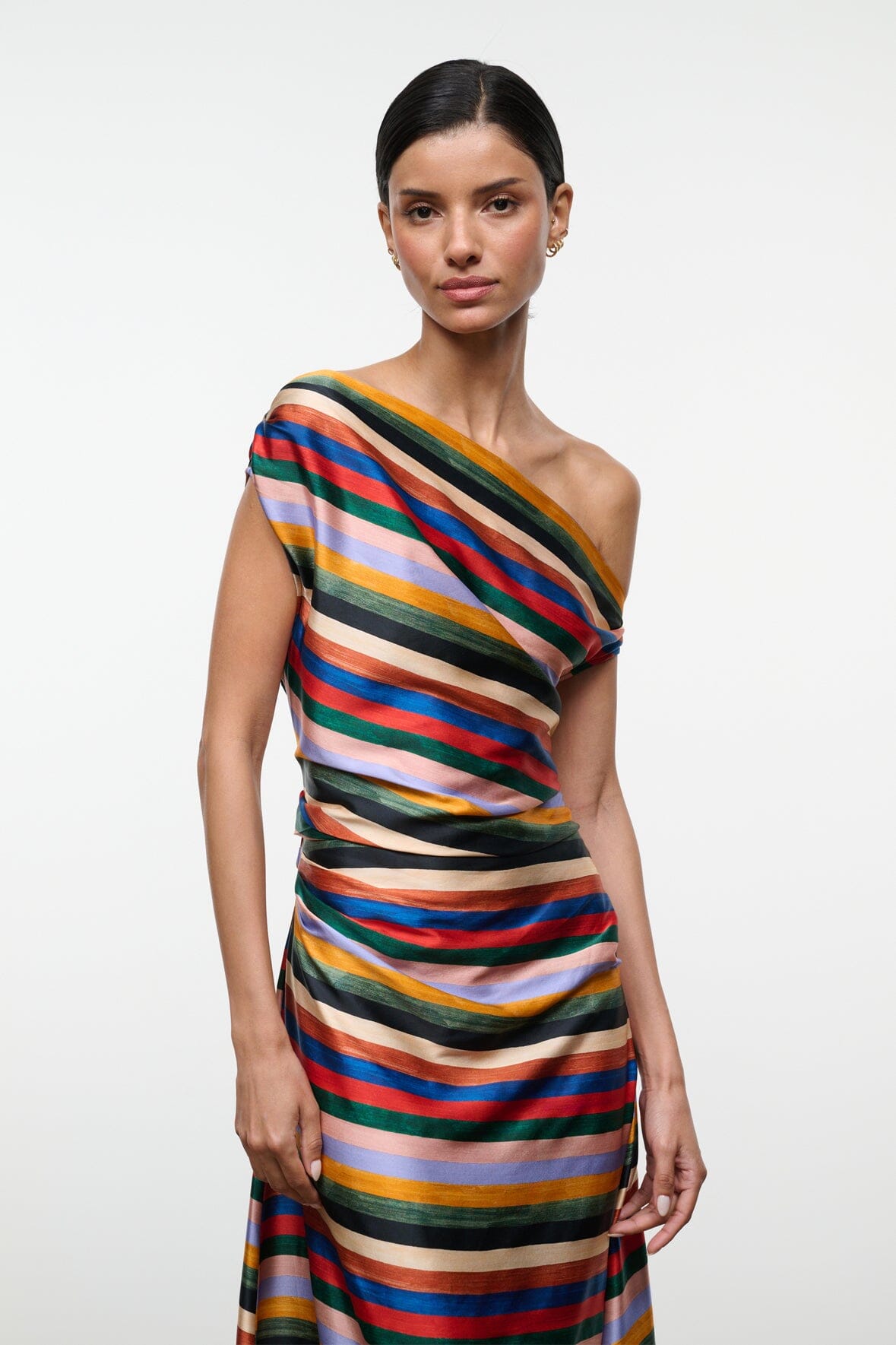 Phare Silk Maxi Dress Artist Stripe | STAUD Deals