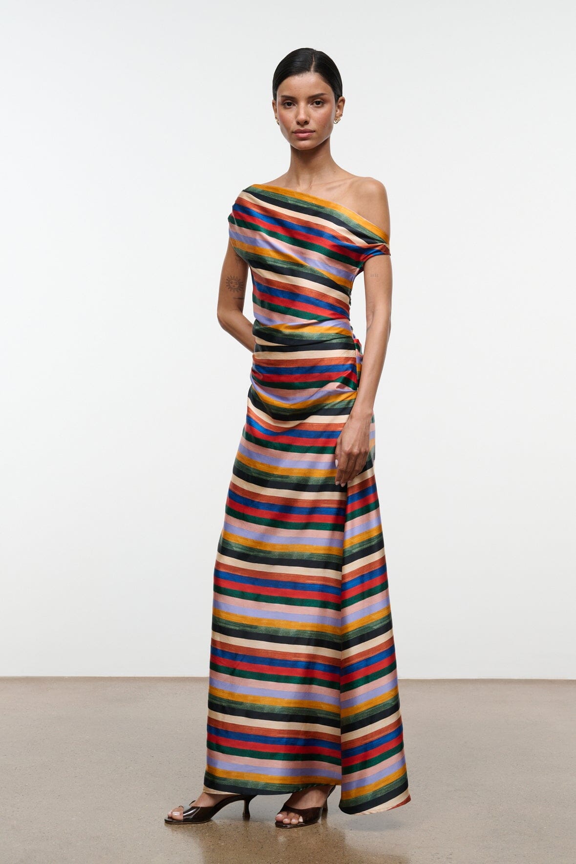 Phare Silk Maxi Dress Artist Stripe | STAUD Deals