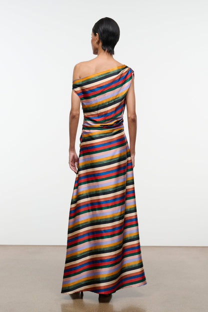 Phare Silk Maxi Dress Artist Stripe | STAUD Deals