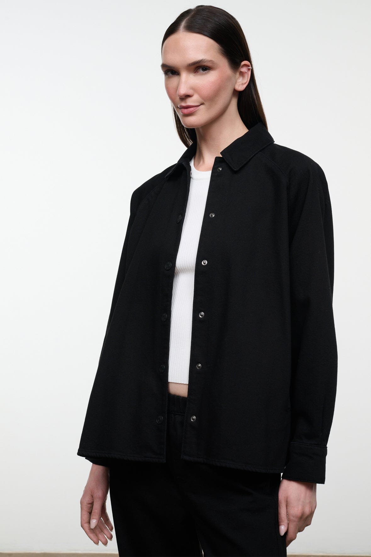 Myles Shirt Jacket Black | STAUD Best Price