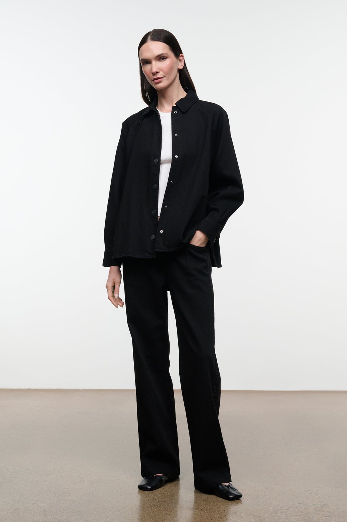 Myles Shirt Jacket Black | STAUD Best Price