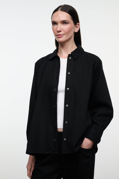 Myles Shirt Jacket Black | STAUD Best Price