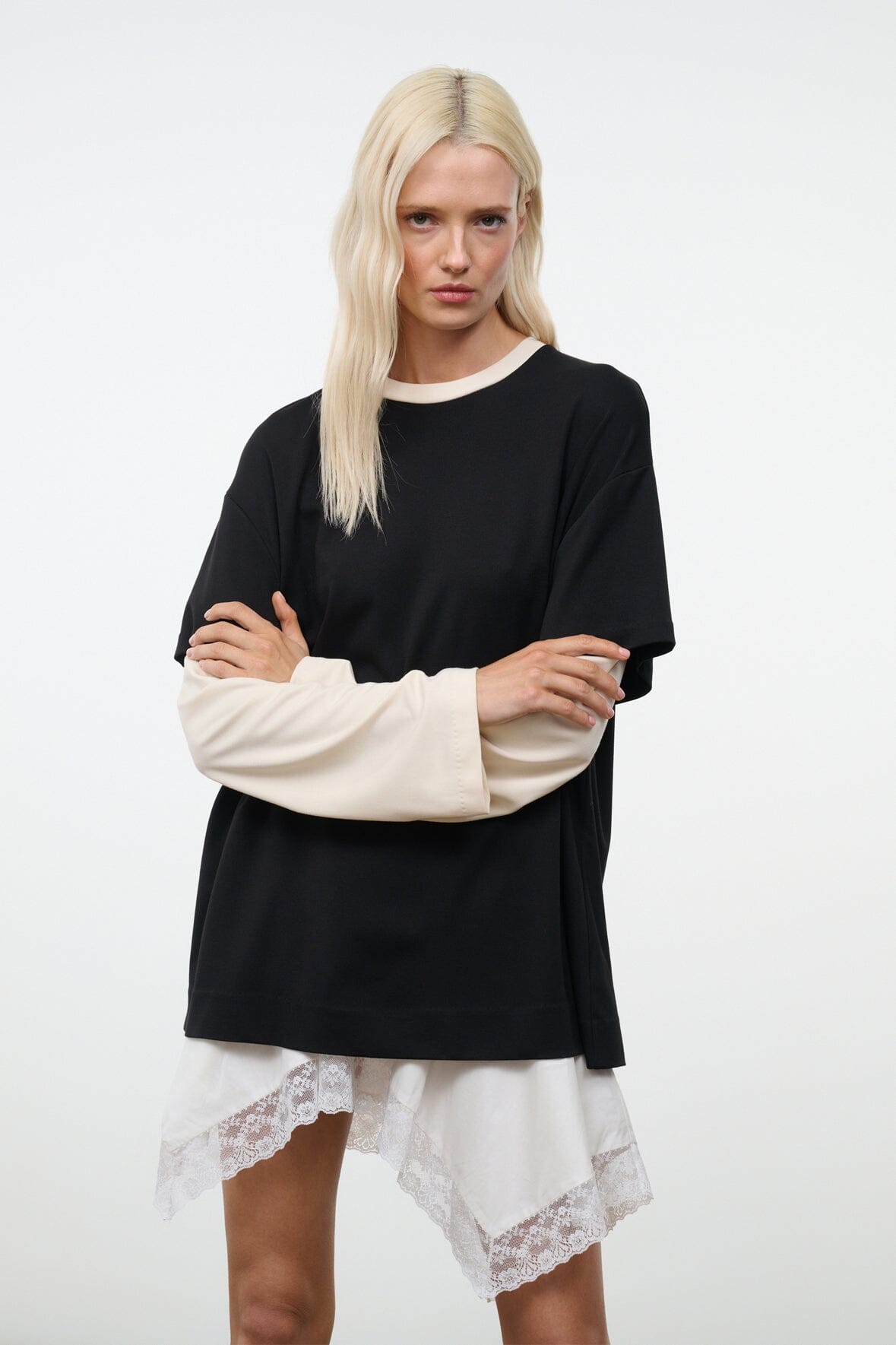 William Tee Black/Ecru | STAUD Premium