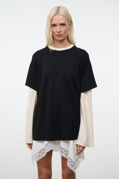 William Tee Black/Ecru | STAUD Premium