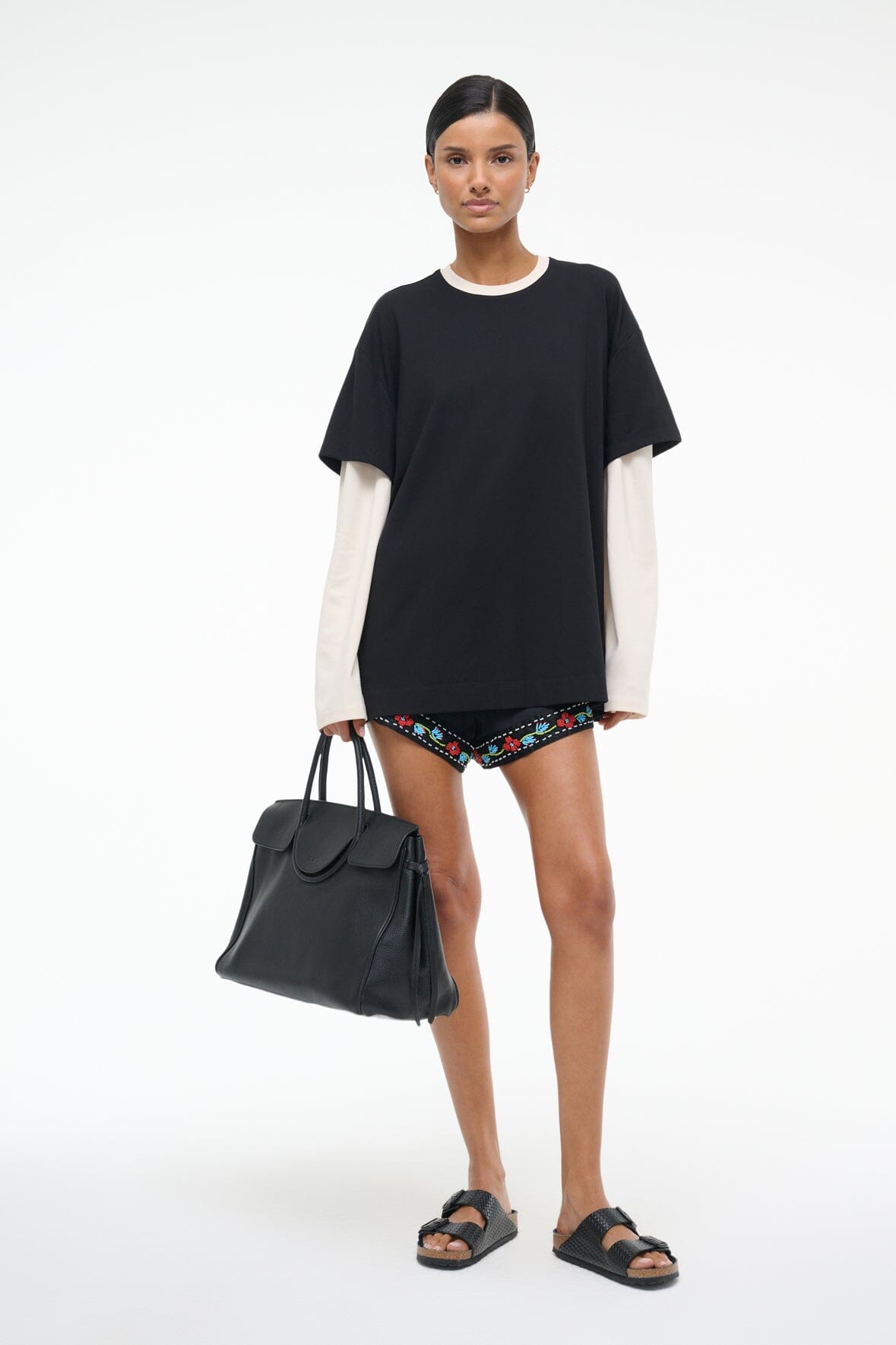 William Tee Black/Ecru | STAUD Premium