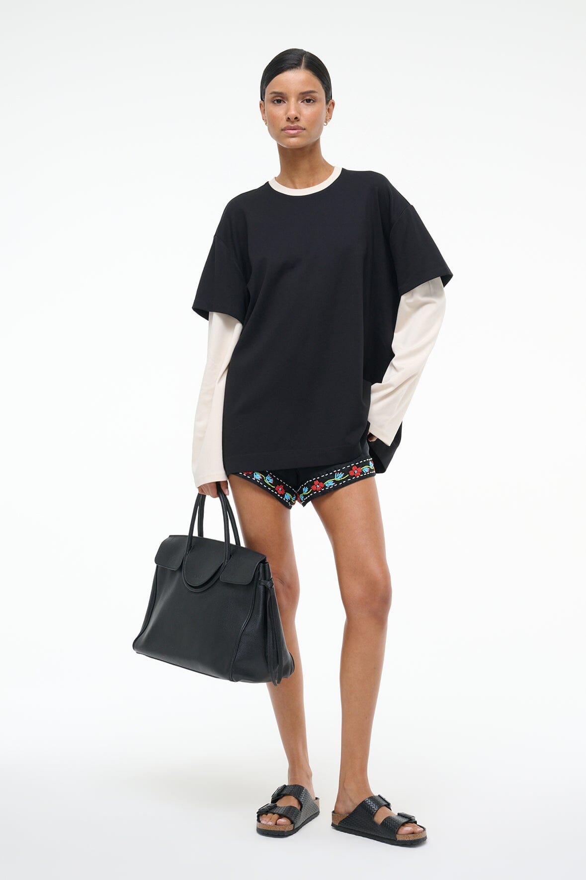 William Tee Black/Ecru | STAUD Premium