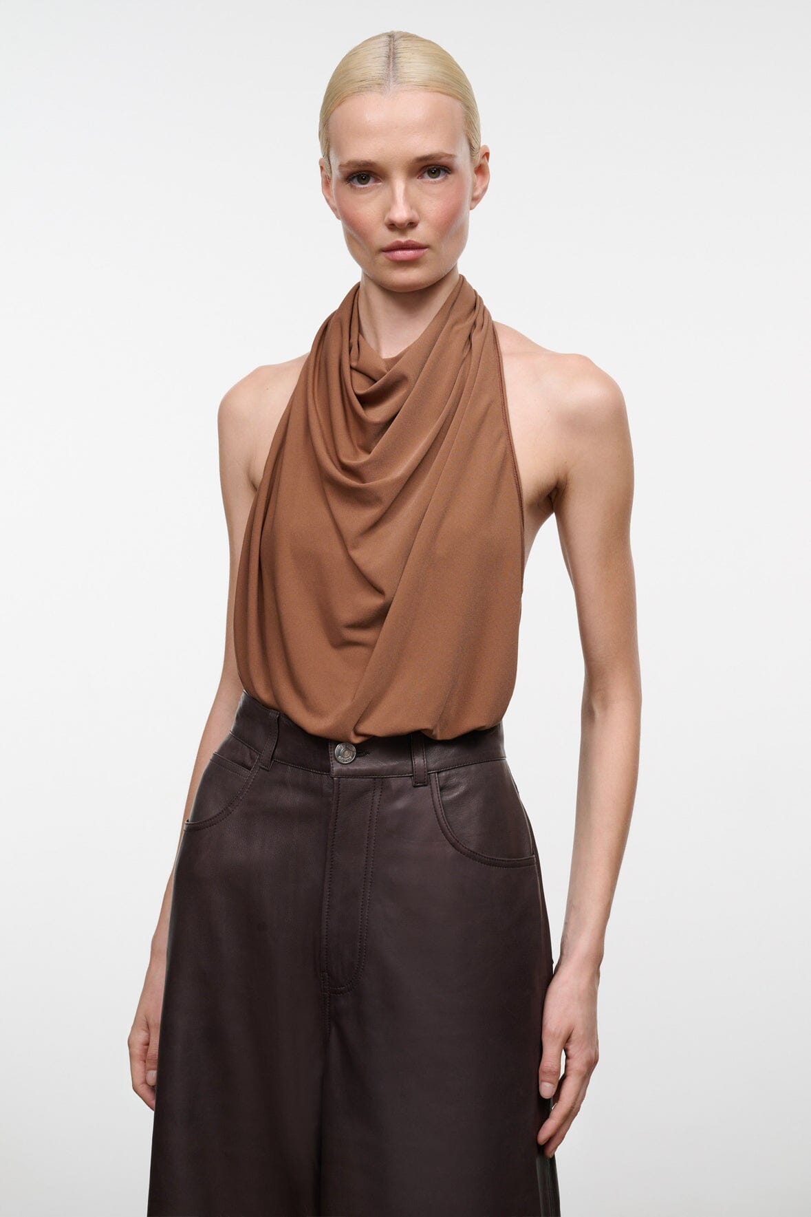 Monay Bodysuit Cigar | STAUD Best Seller