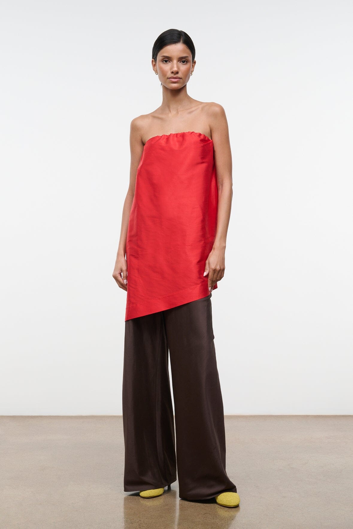 Georgia Silk Convertible Top Red Rose | STAUD Classic