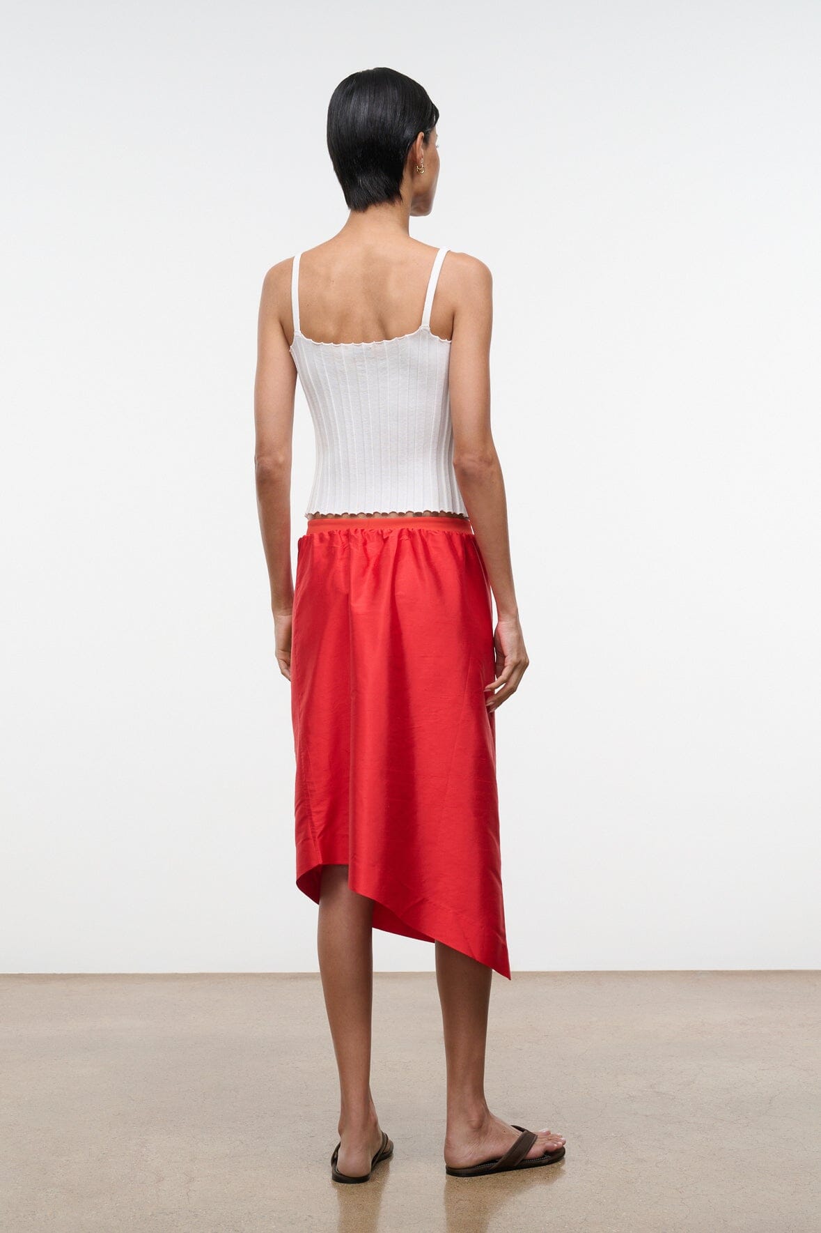 Georgia Silk Convertible Top Red Rose | STAUD Classic