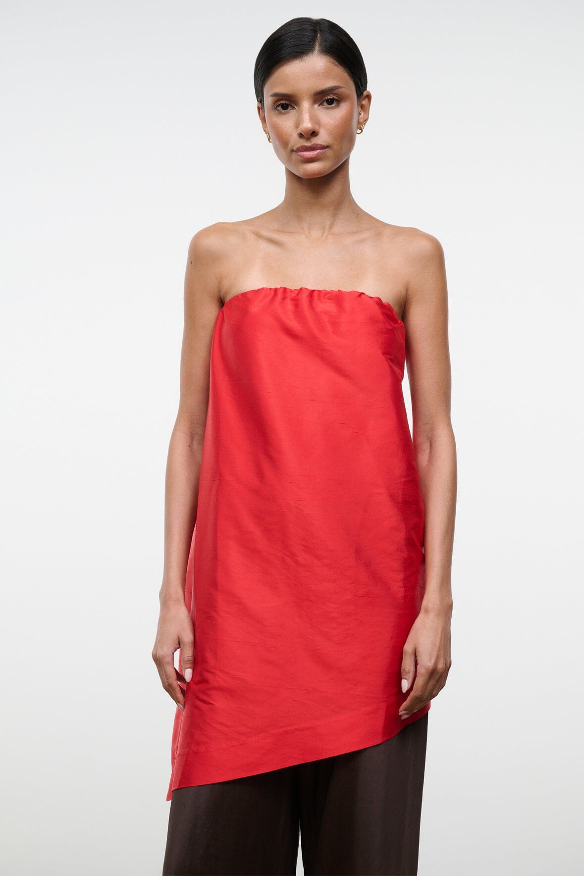 Georgia Silk Convertible Top Red Rose | STAUD Classic