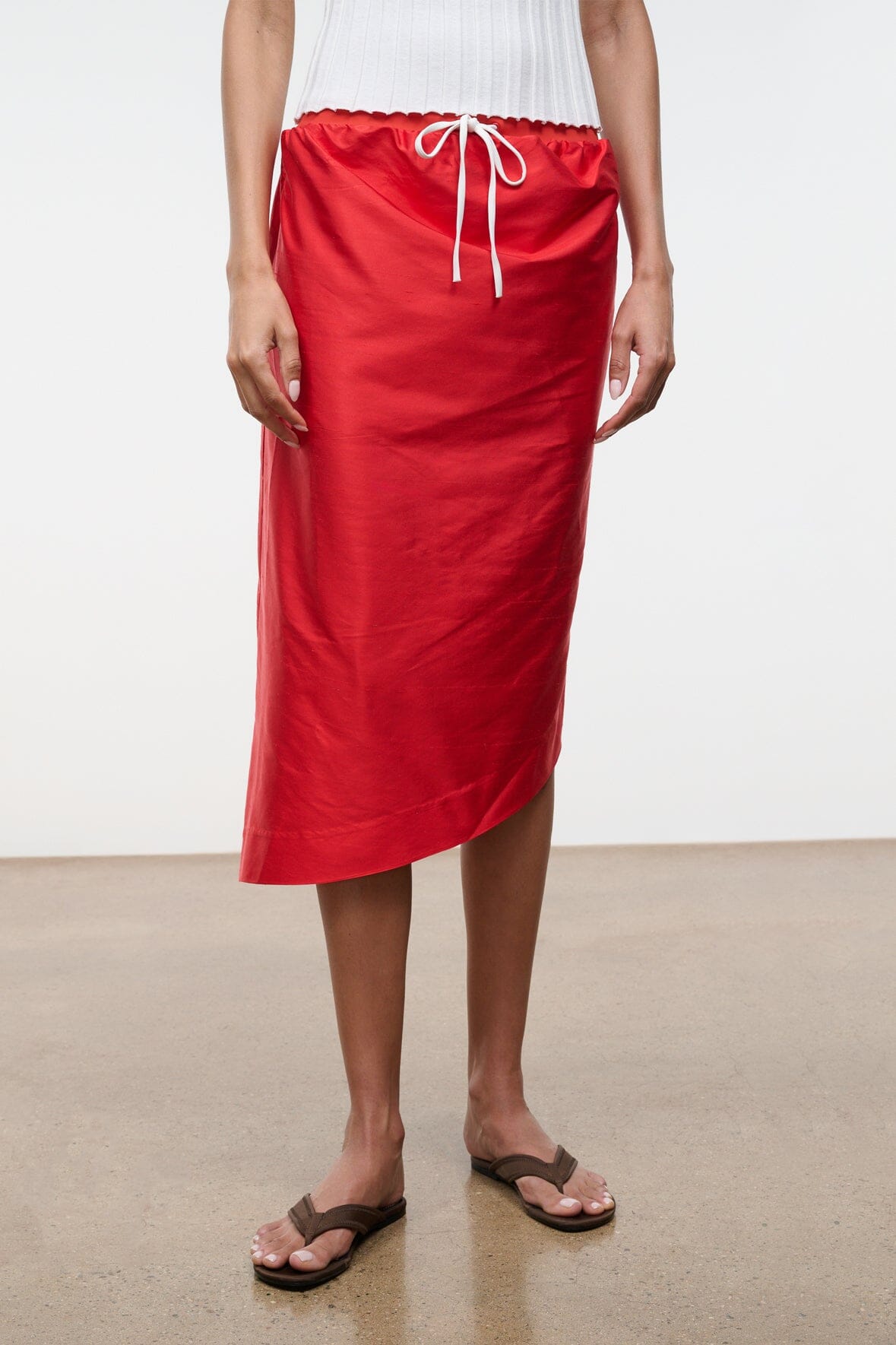 Georgia Silk Convertible Top Red Rose | STAUD Classic