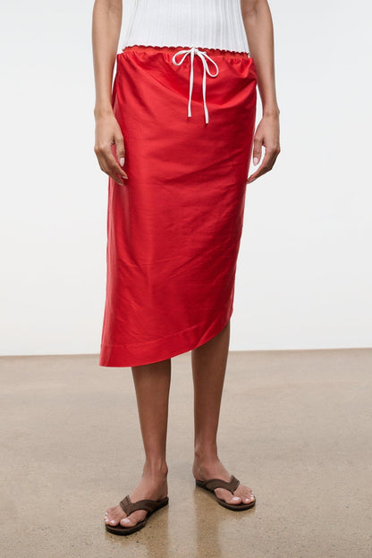 Georgia Silk Convertible Top Red Rose | STAUD Classic
