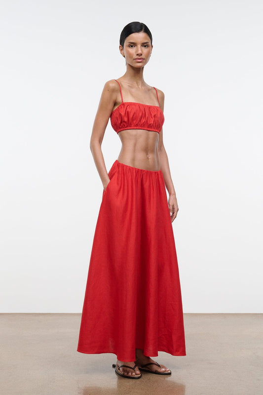 Fiore Linen Top Tomato | STAUD Discount