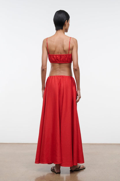 Fiore Linen Top Tomato | STAUD Discount