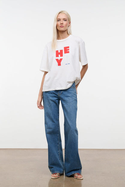 Liam Relaxed Tee Hey | STAUD Sale