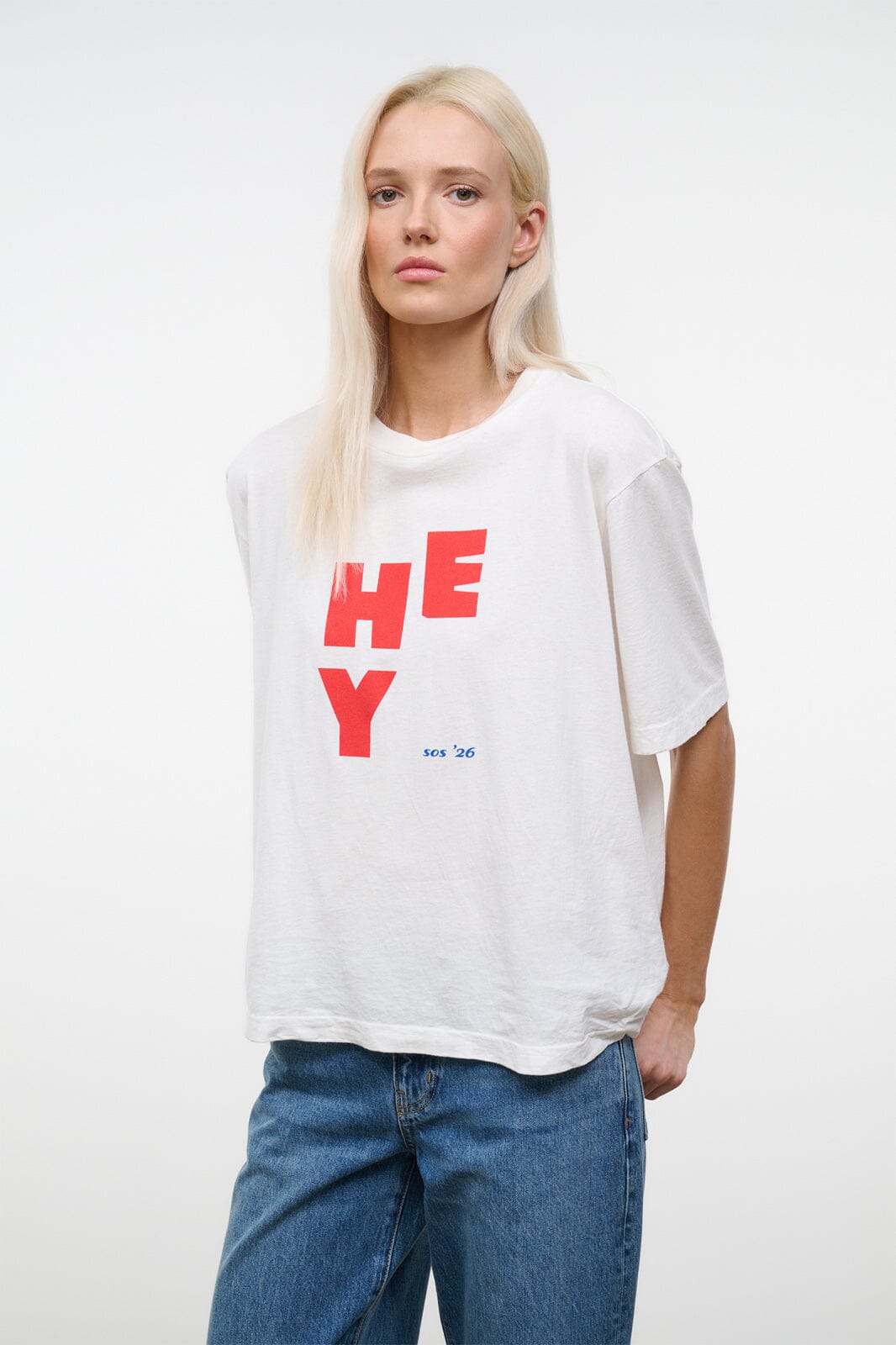 Liam Relaxed Tee Hey | STAUD Sale