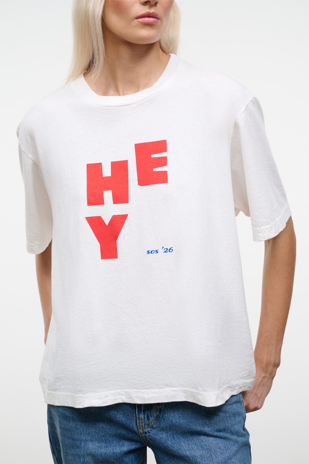 Liam Relaxed Tee Hey | STAUD Sale