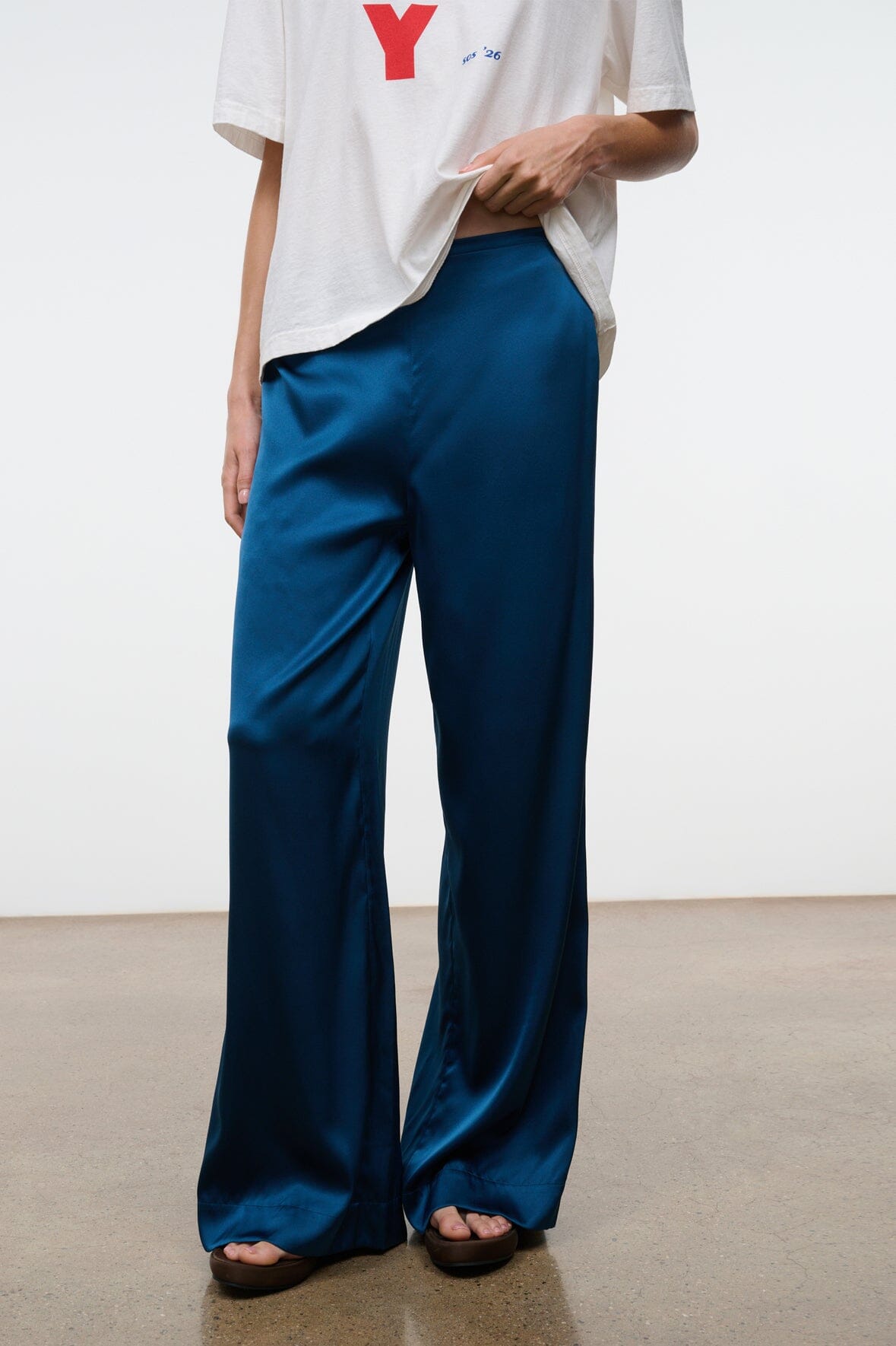 Stroll Silk Pant Harbor | STAUD Essential