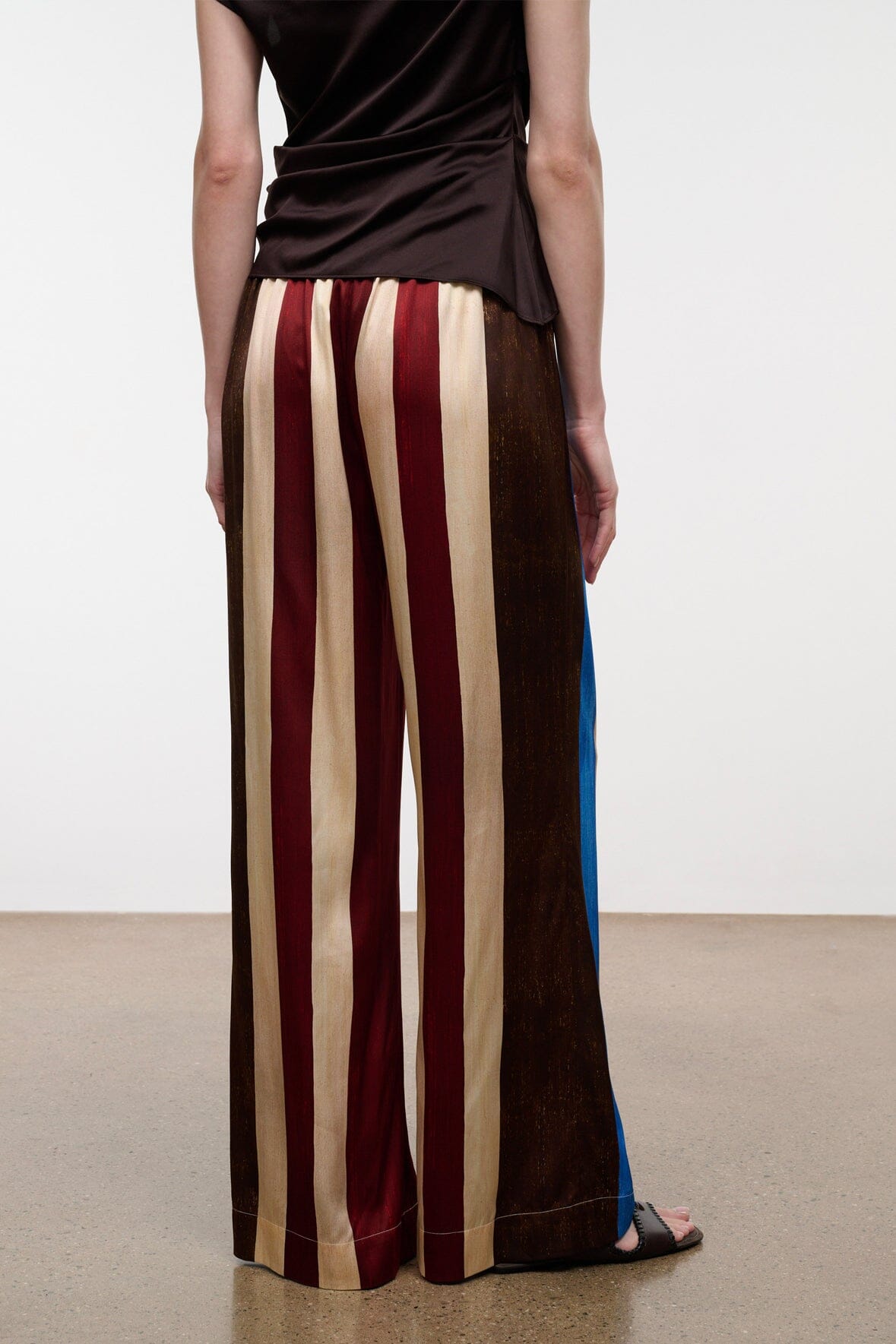 Stroll Silk Pant Caffe Stripe | STAUD Discount