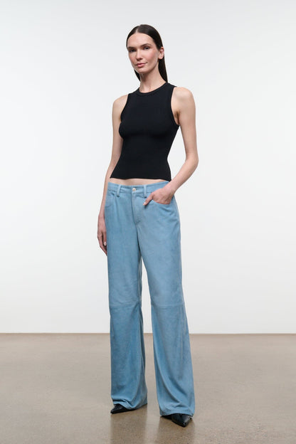 Gus Suede Pant Sky | STAUD Trusted