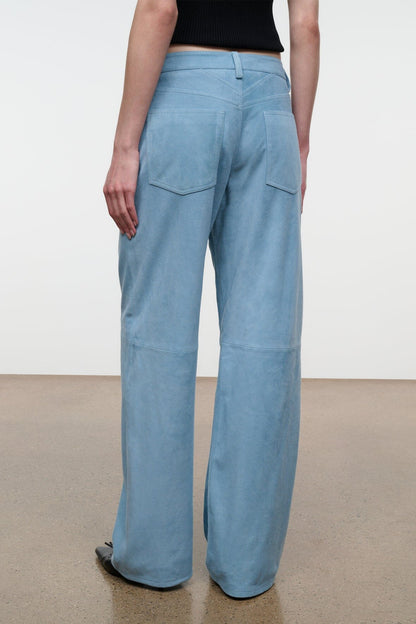 Gus Suede Pant Sky | STAUD Trusted