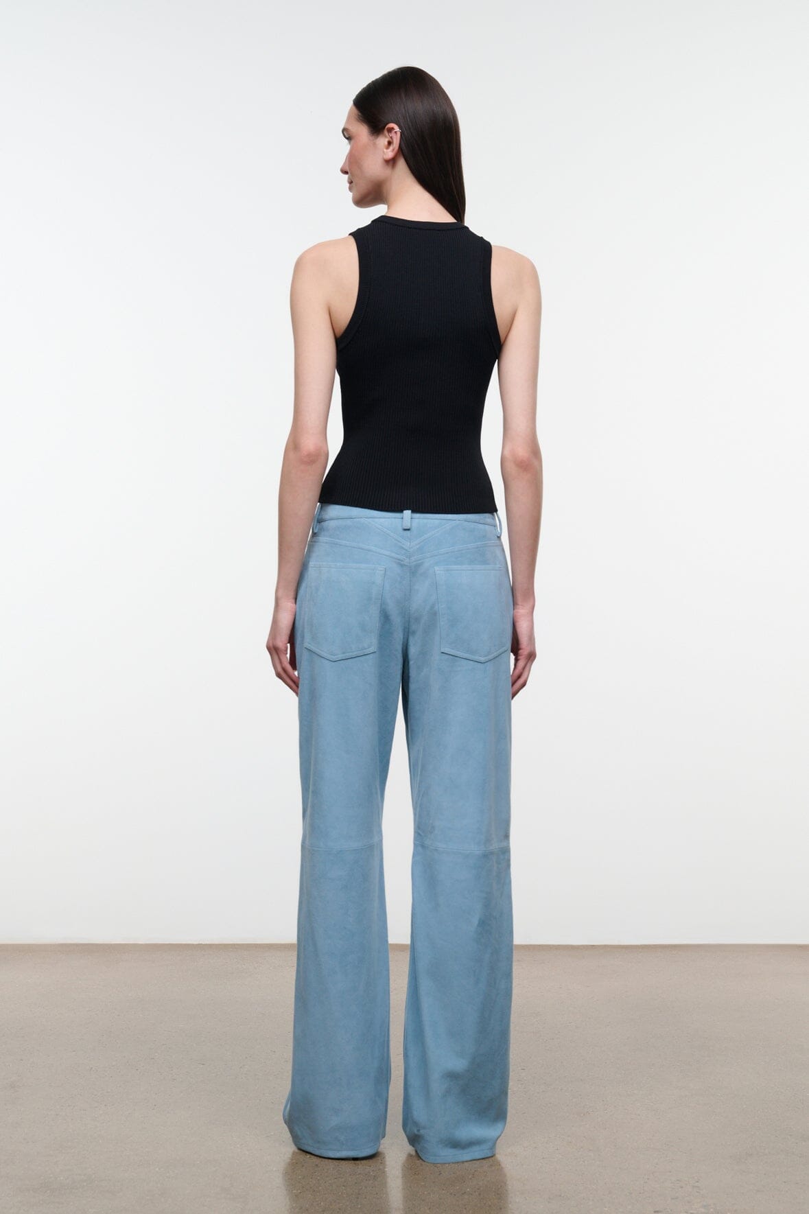 Gus Suede Pant Sky | STAUD Trusted