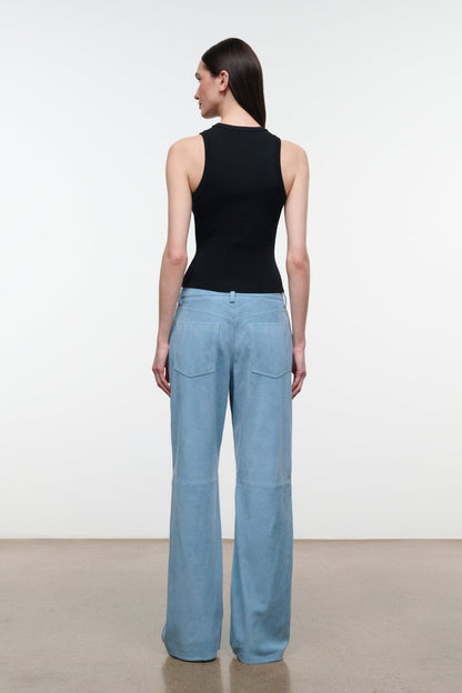 Gus Suede Pant Sky | STAUD Trusted