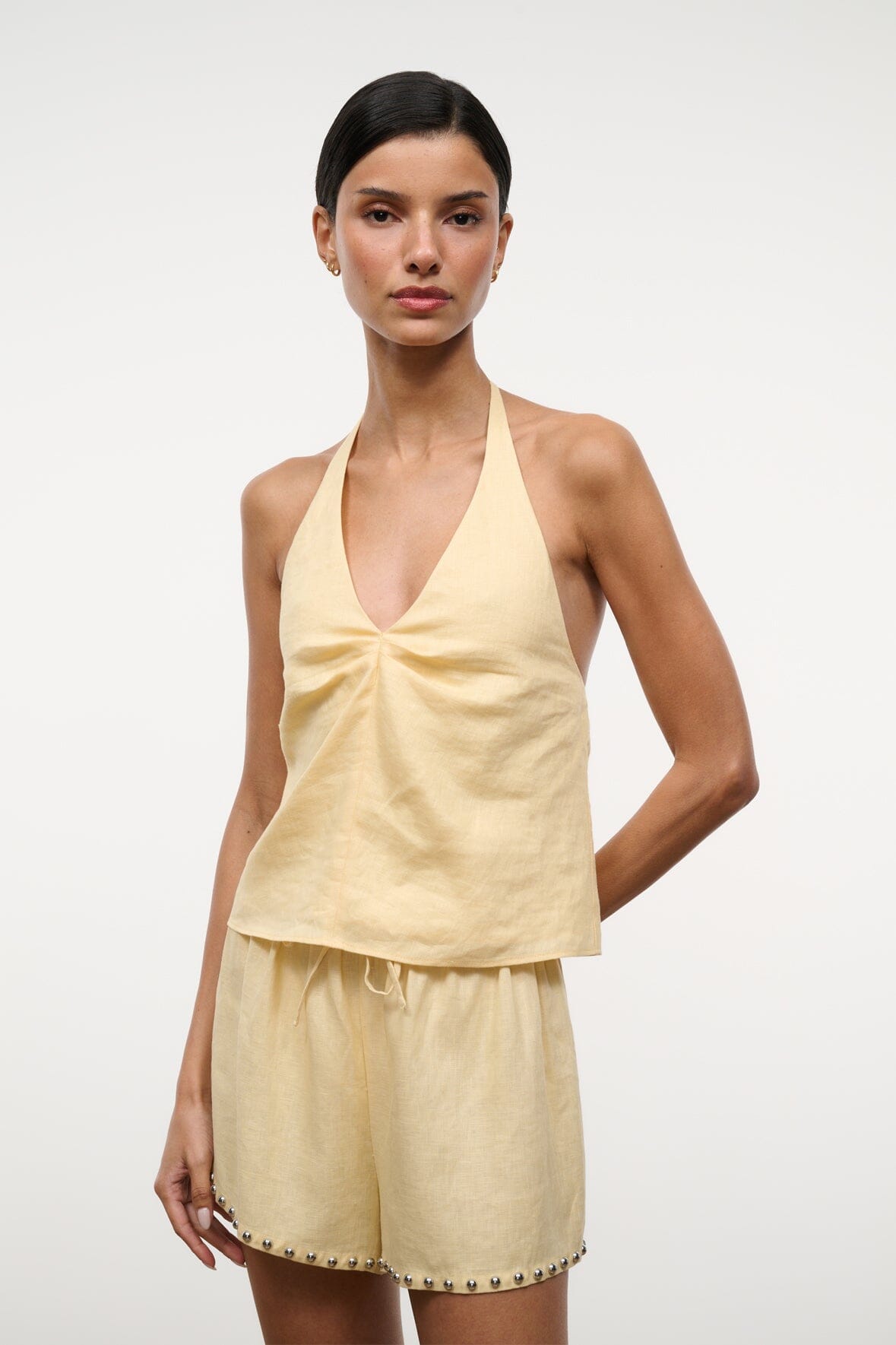 Paddle Linen Short Butter Studs | STAUD Smart Buy