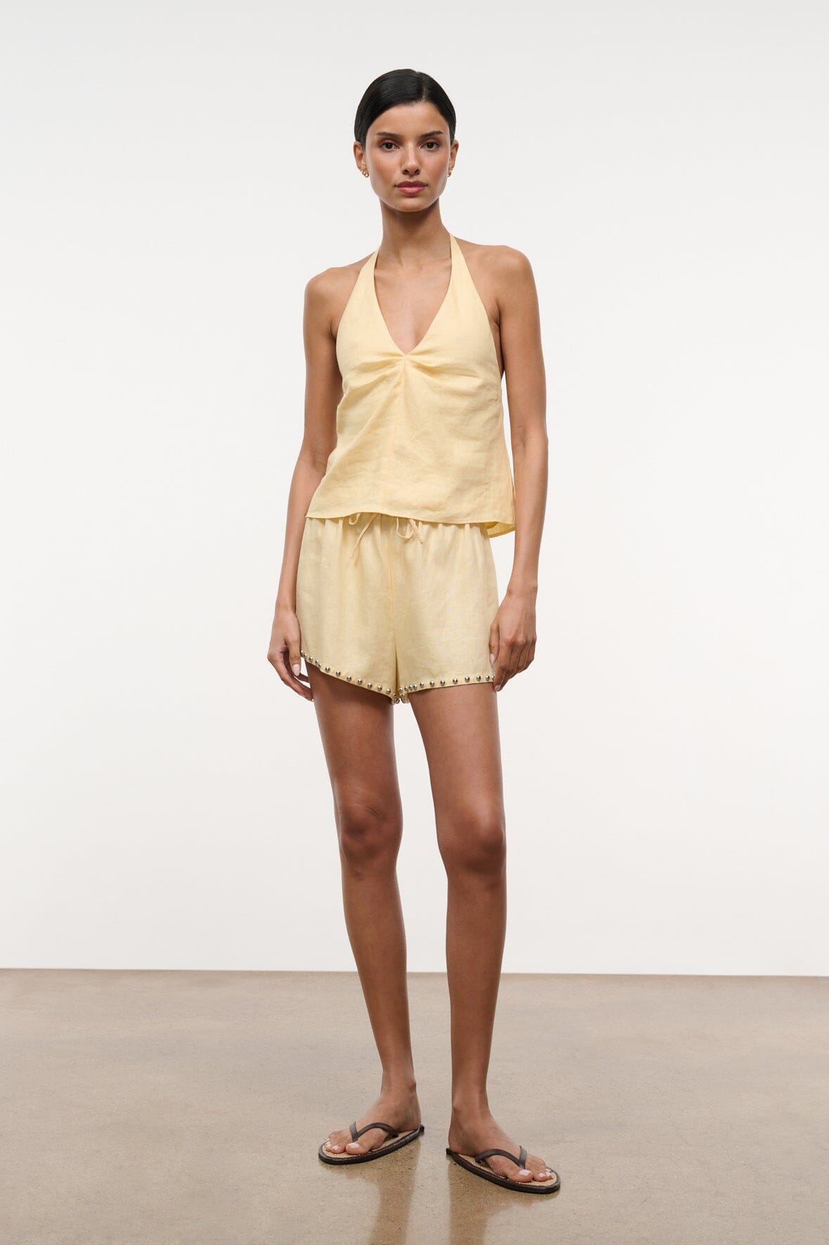 Paddle Linen Short Butter Studs | STAUD Smart Buy