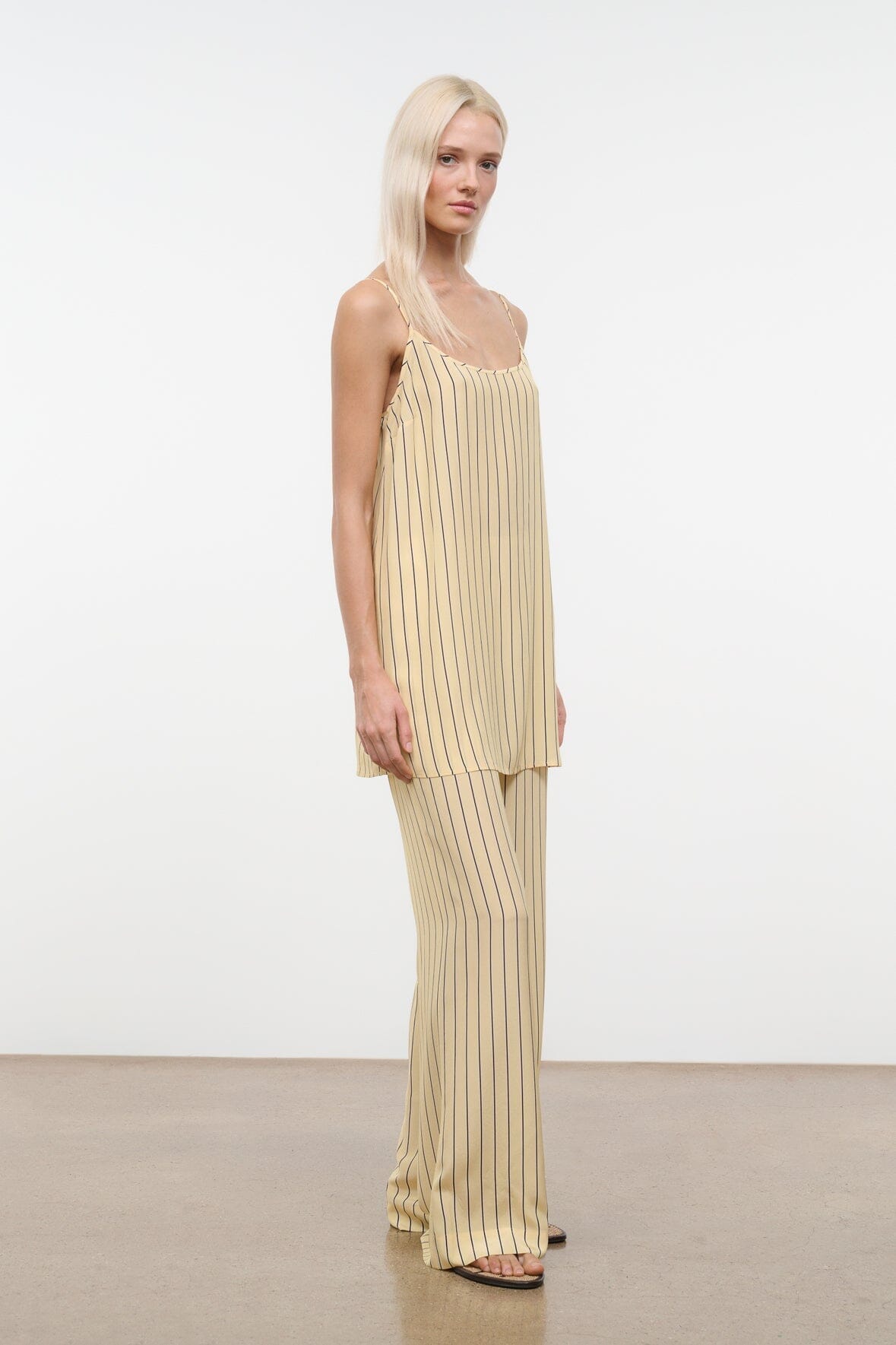 Stroll Silk Pant Monday Stripe | STAUD New