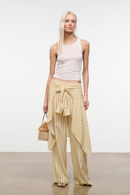 Stroll Silk Pant Monday Stripe | STAUD New