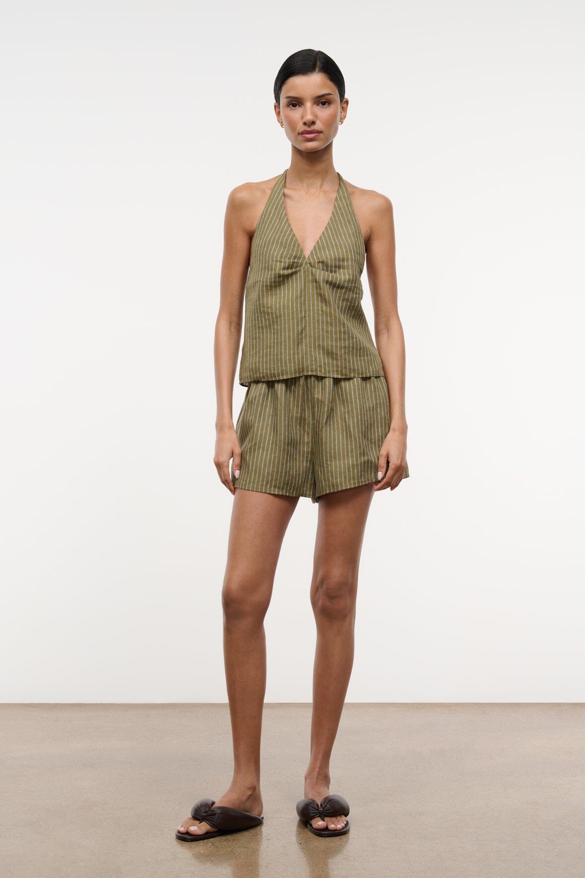 Paddle Linen Short Porto Stripe | STAUD Recommended
