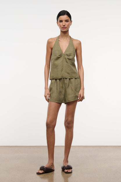 Paddle Linen Short Porto Stripe | STAUD Recommended