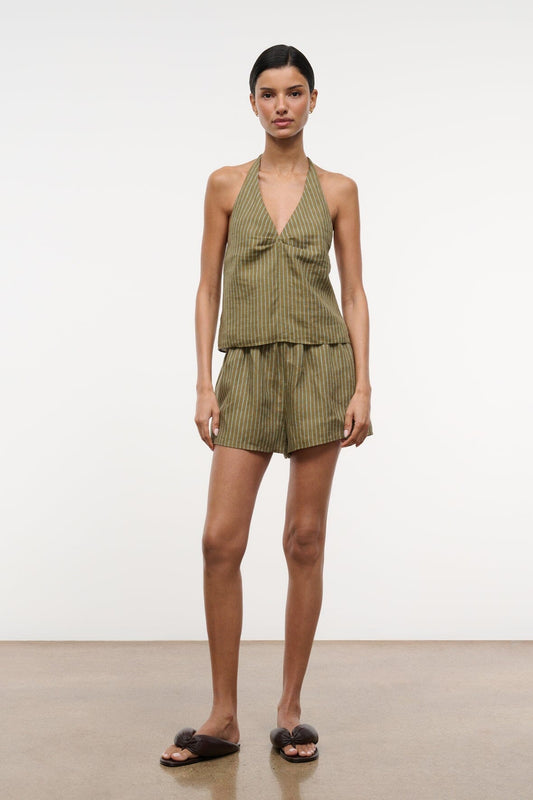 Paddle Linen Short Porto Stripe | STAUD Recommended