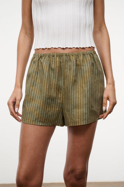 Paddle Linen Short Porto Stripe | STAUD Recommended