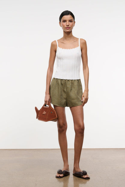 Paddle Linen Short Porto Stripe | STAUD Recommended