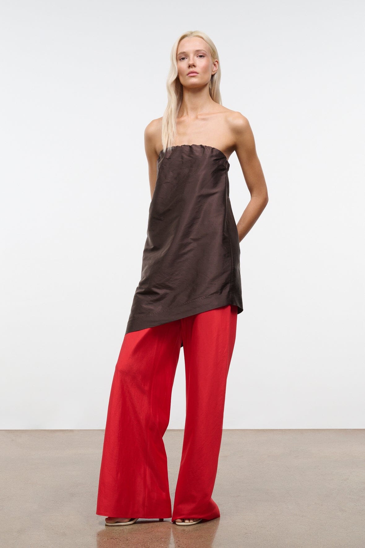 Stroll Silk Pant Red Rose | STAUD Top Pick