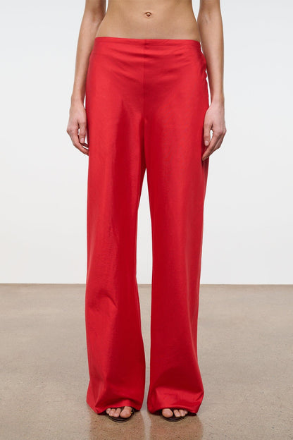 Stroll Silk Pant Red Rose | STAUD Top Pick