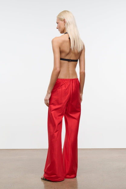 Stroll Silk Pant Red Rose | STAUD Top Pick