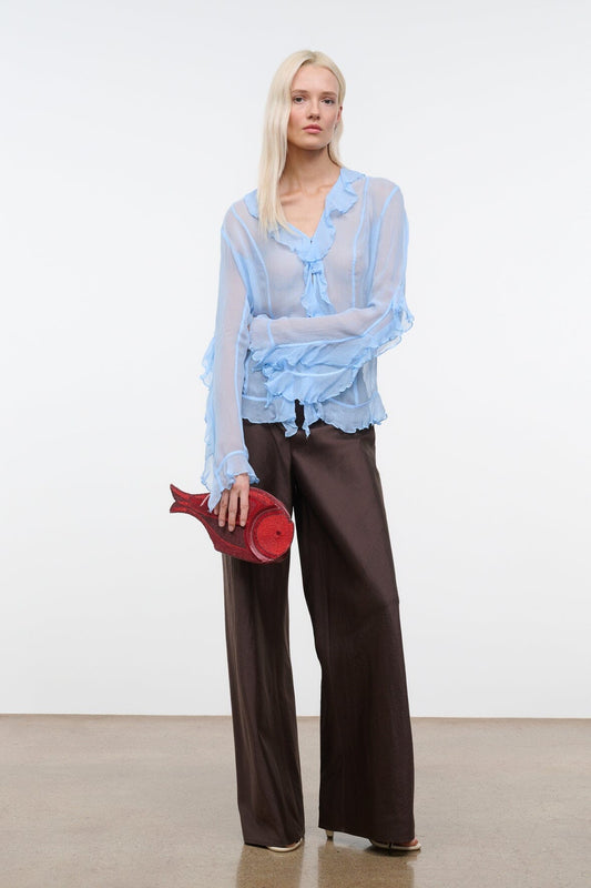 Stroll Silk Pant Earth | STAUD Featured