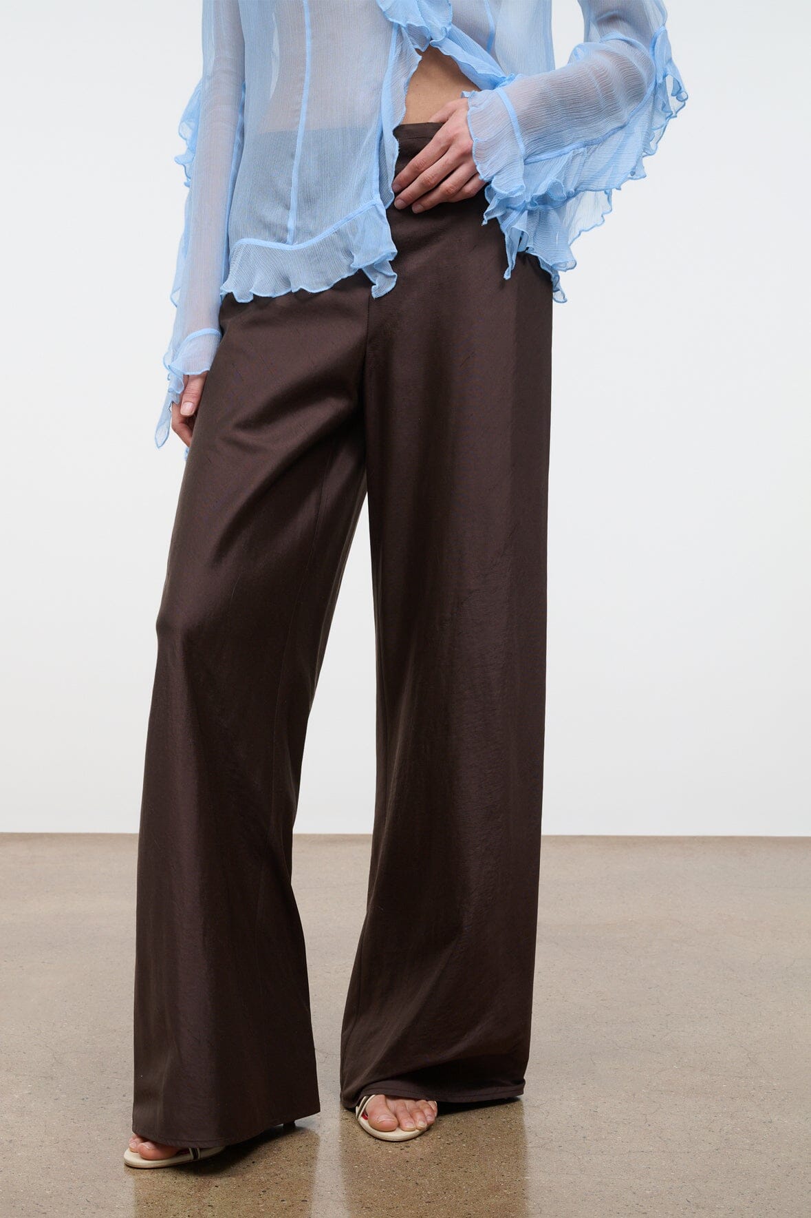 Stroll Silk Pant Earth | STAUD Featured